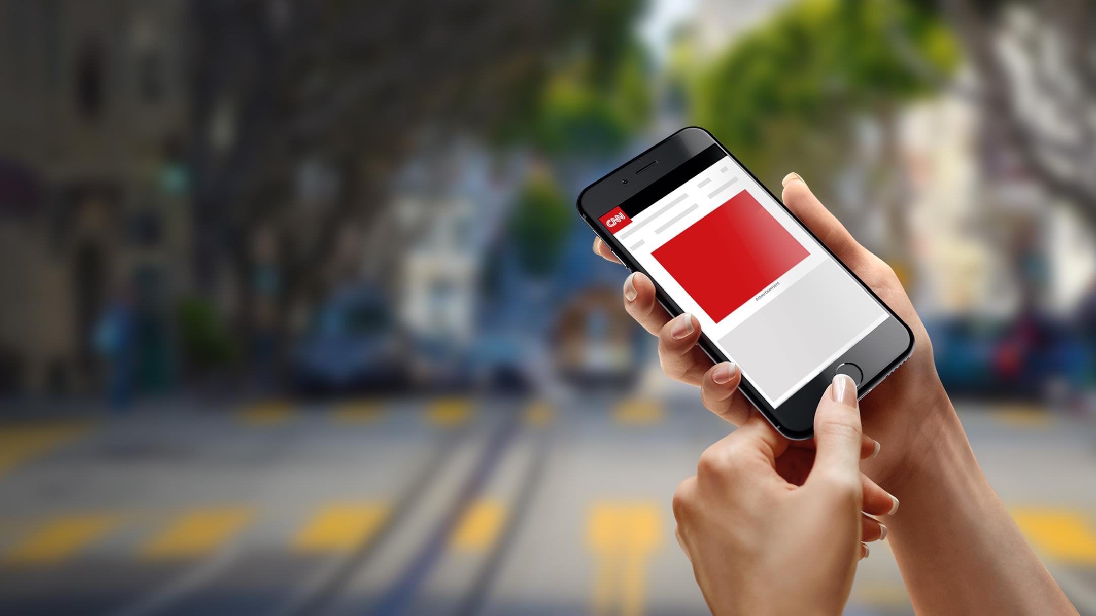 mobile showing advertising