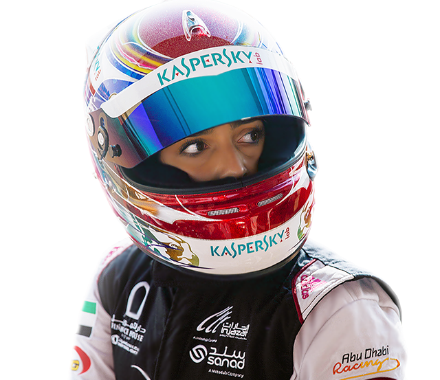 advertising woman in crash helmet